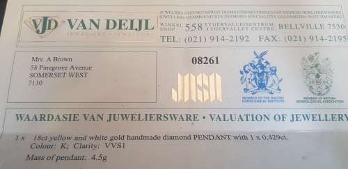 STUNNING 18KT ROPE CHAIN WITH DIAMOND PENDANT
